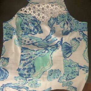 Lilly Pulitzer White and Blue Sleeveless Top